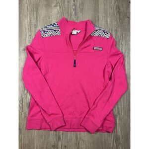 Vineyard Vines Magenta Pink Shep Shirt Size‎ Medium Pullover Quarter Zip